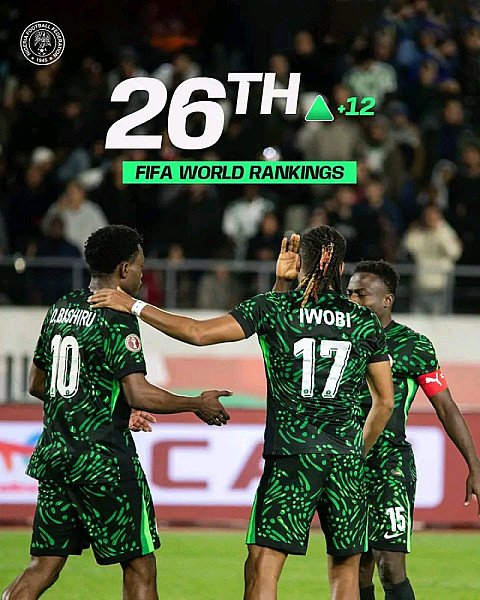 SPORTS  Nigeria Climbs to 26th in FIFA Rankings After AFCON 2025 Brilliance